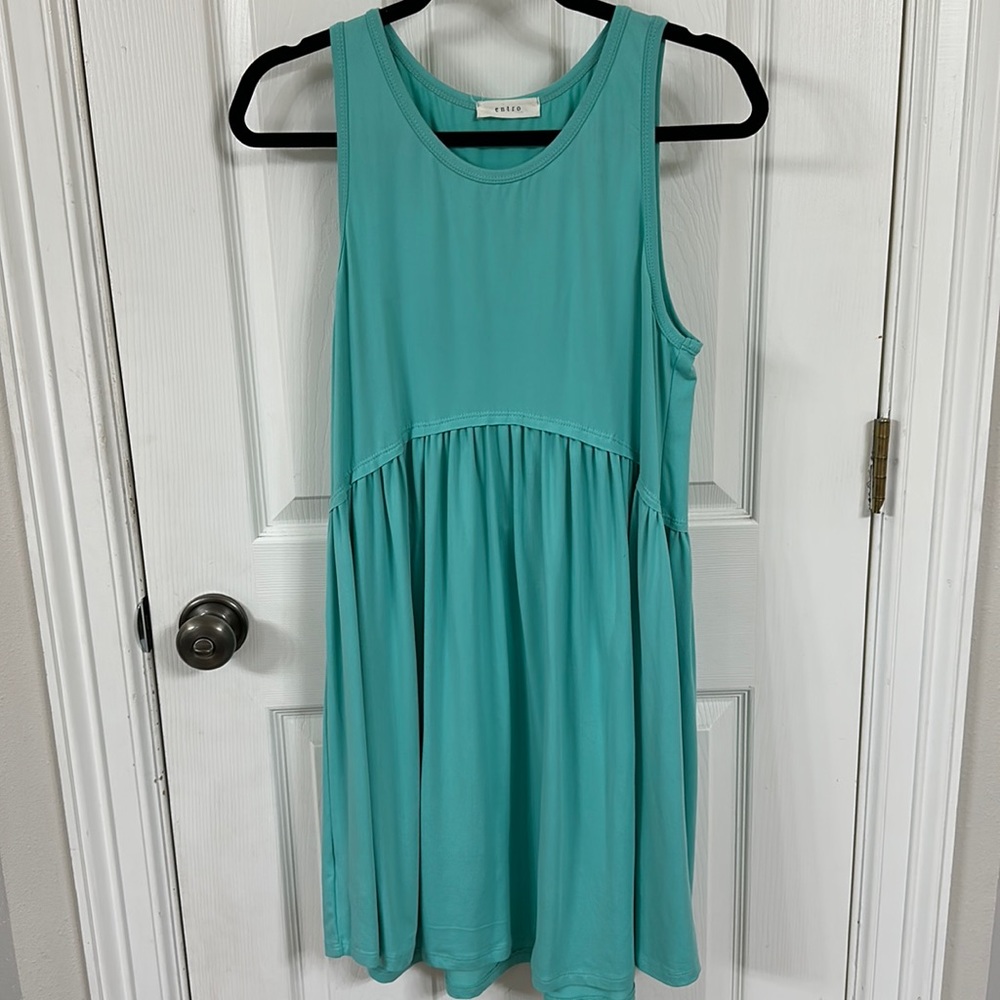 Teal sleeveless dress